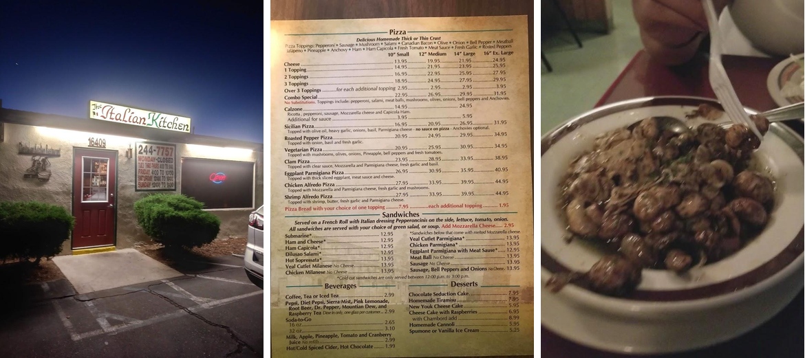 Italian Kitchen Menu